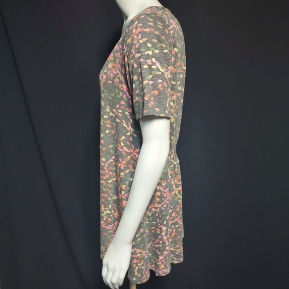 LuLaRoe Gray Patterned Top (S) - Picture 3 of 5